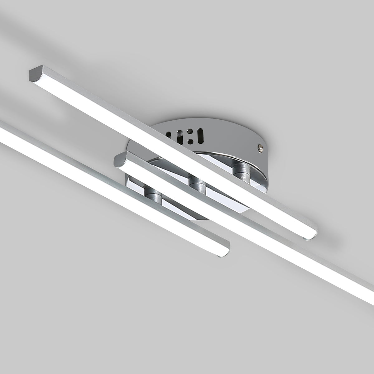 Ceiling Light - Silver Aluminium Frame, White Light