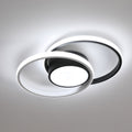 Ceiling Light - Black & White Metal Frame, White Light