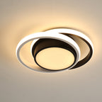 Ceiling Light - Black & White Aluminium Frame, Warm Light