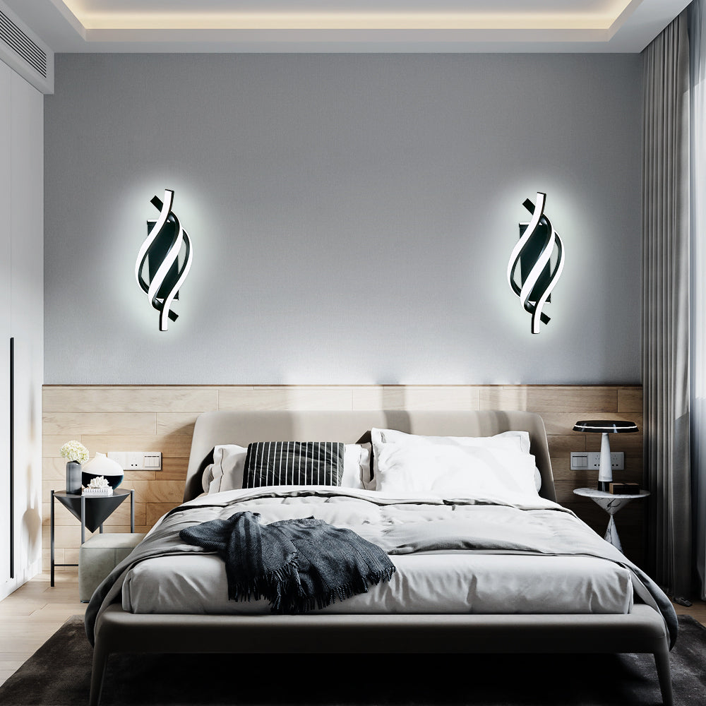 Wall Light - Black Aluminium Frame, White Light