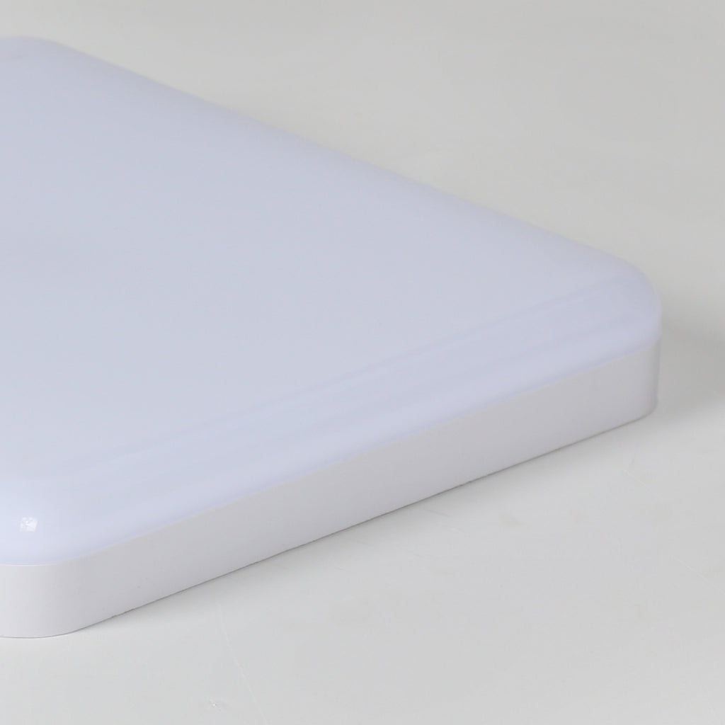 Ceiling Light - White Plastic Frame, White Light