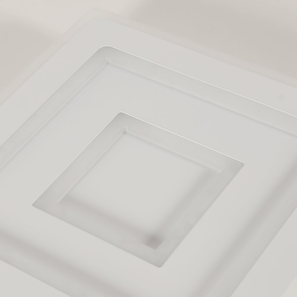 Ceiling Light - White Acrylic Frame, Warm Light