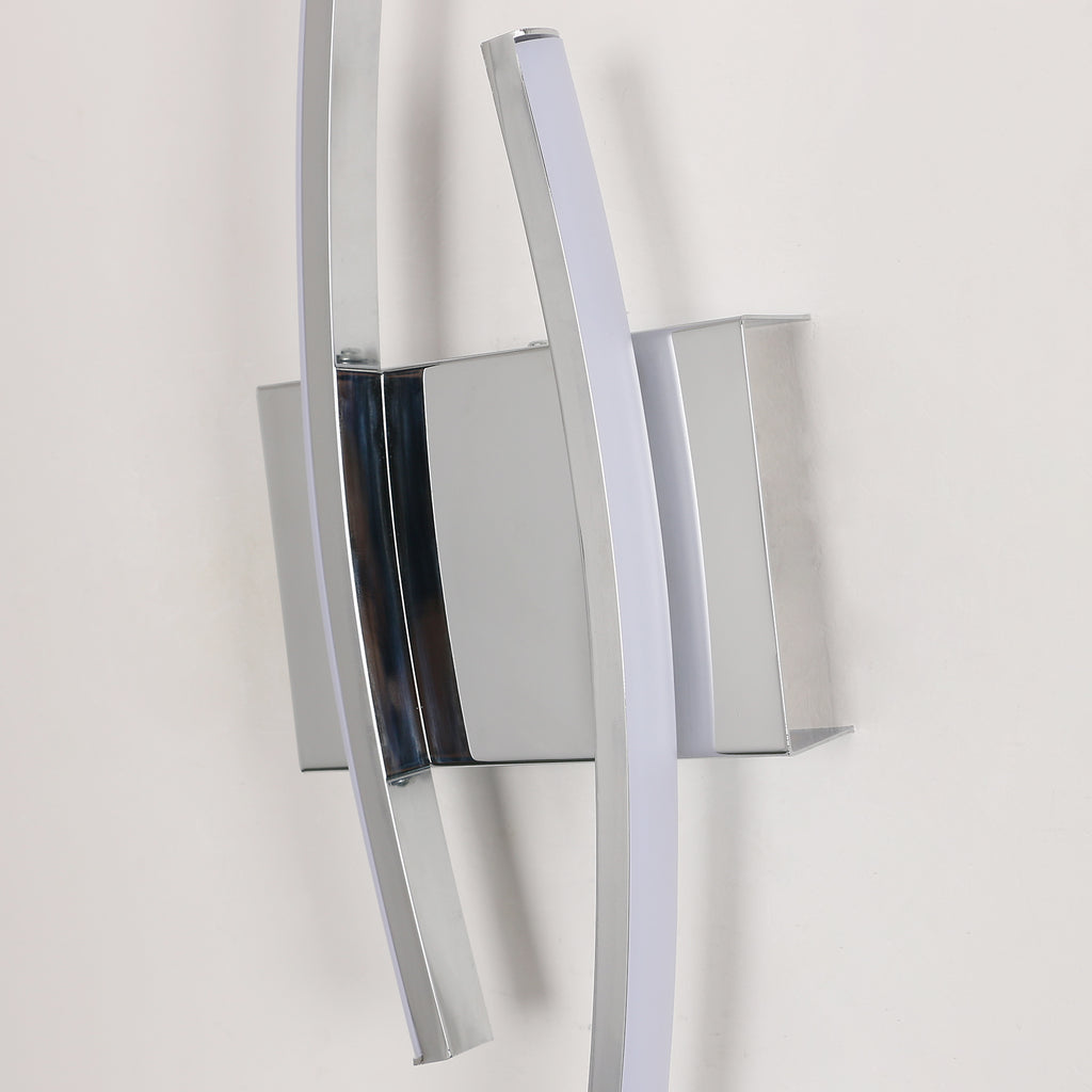Wall Light - Chrome Aluminium Frame, Warm Light