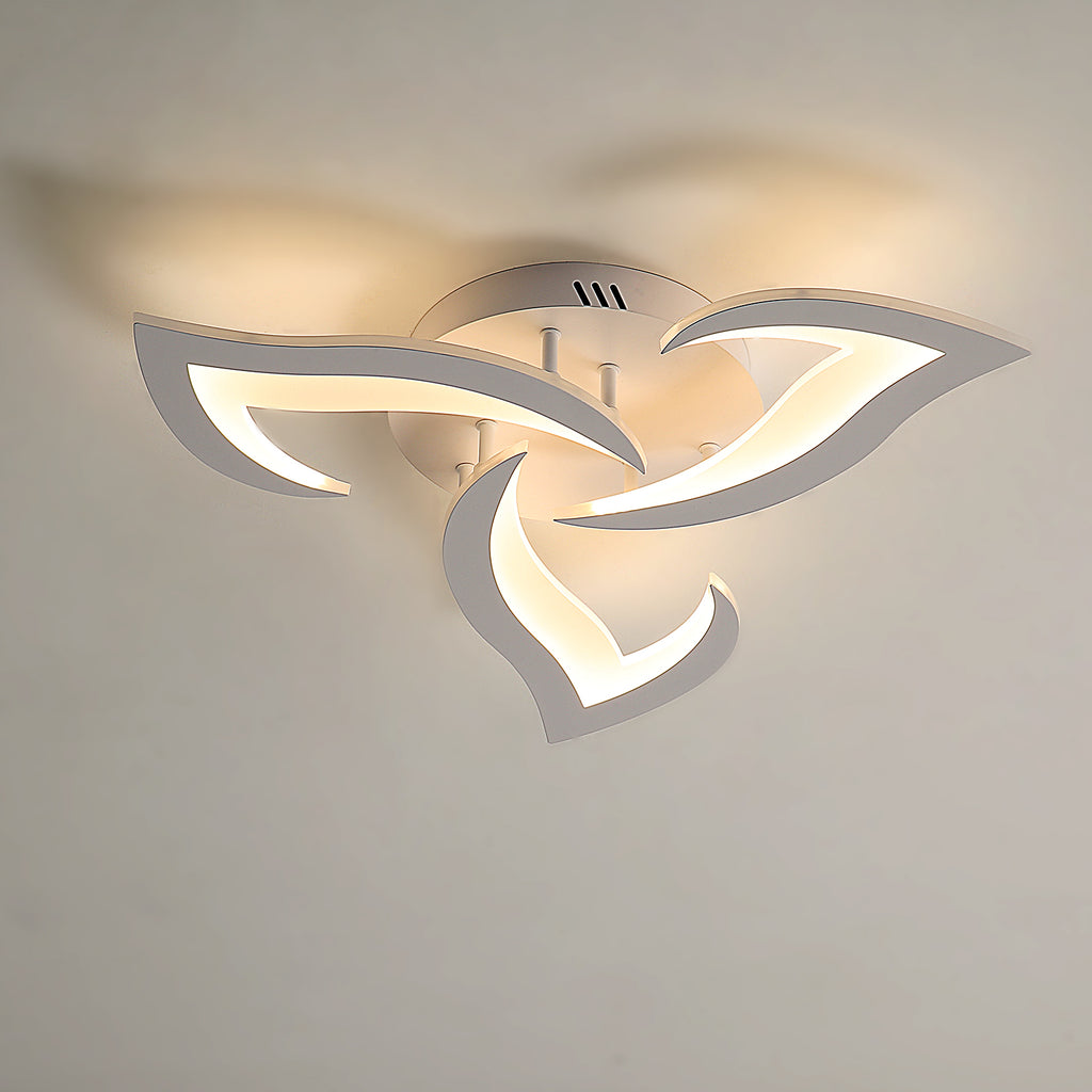 Ceiling Light - White Acrylic Frame, Warm Light