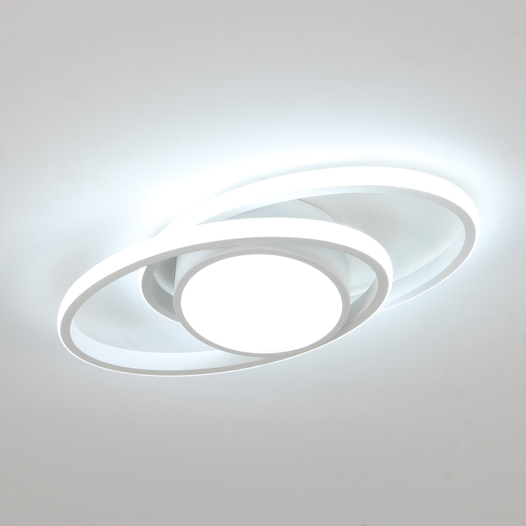 Ceiling Light - White Metal Frame, White Light