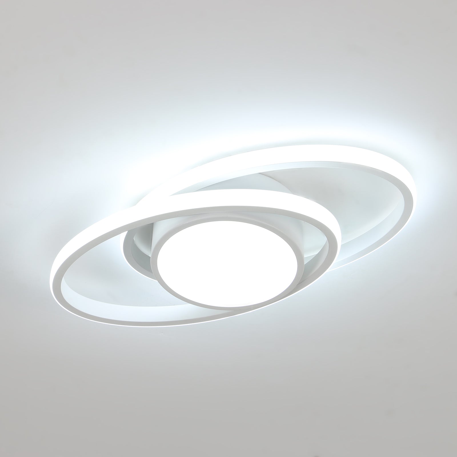 Ceiling Light - White Metal Frame, White Light