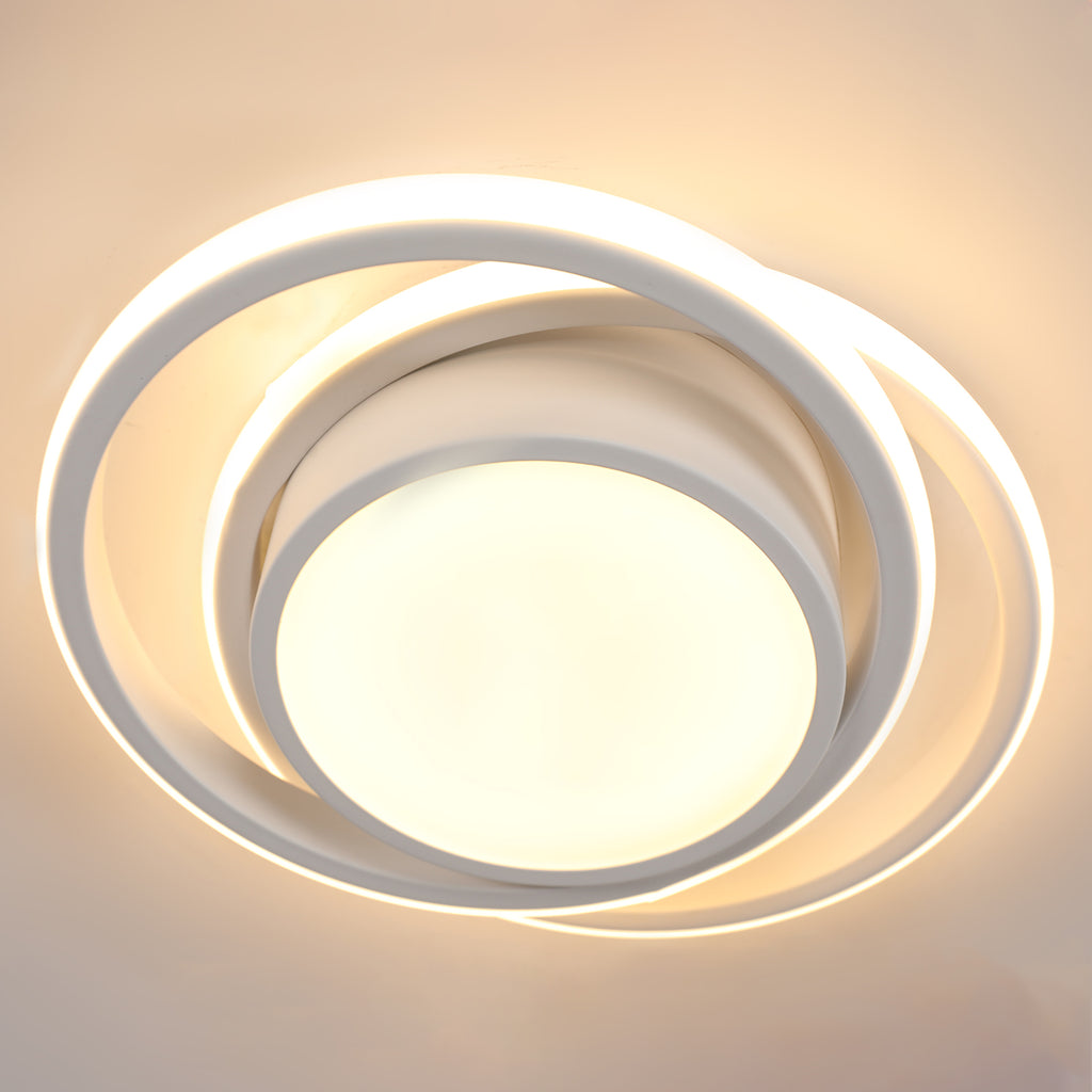 Ceiling Light - White Aluminium Frame, Warm Light