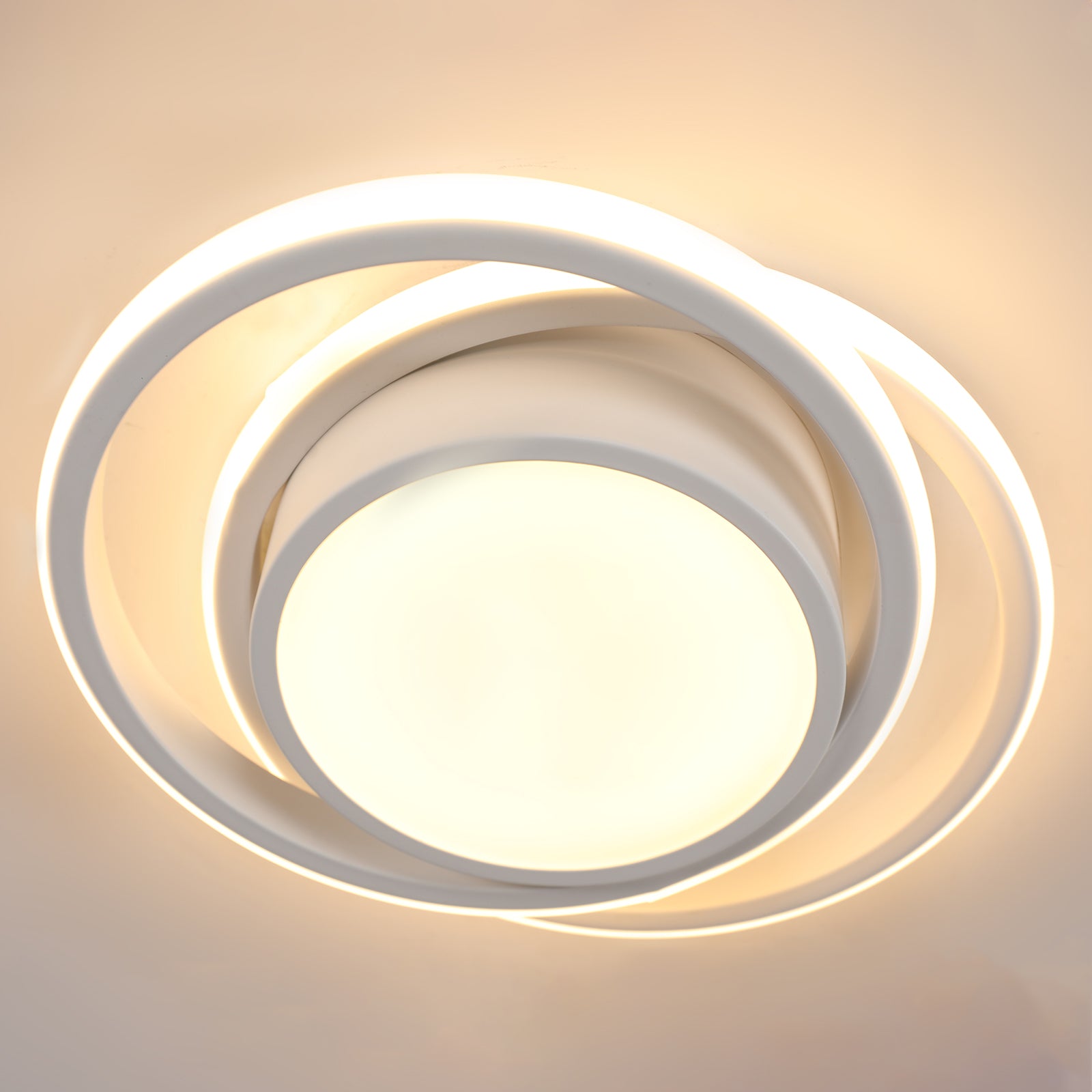 Ceiling Light - White Aluminium Frame, Warm Light
