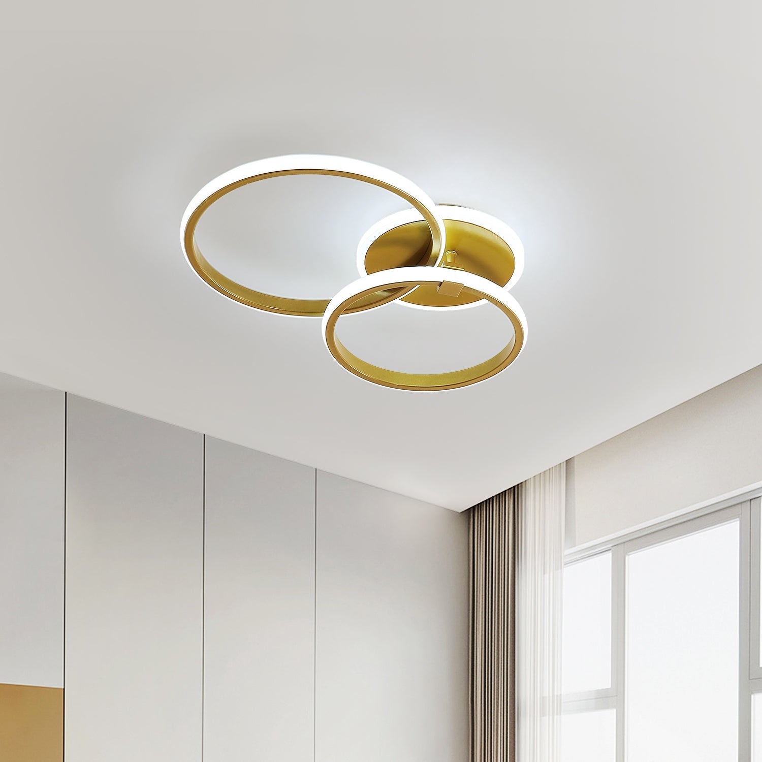 Ceiling Light - Gold Acrylic Frame, White Light