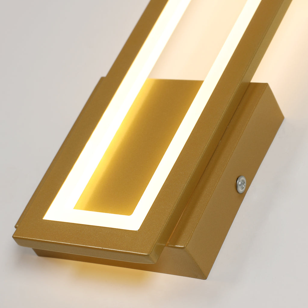 Wandleuchte – Goldener Acrylrahmen, Warmweißes Licht