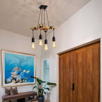 Chandeliers - Wood Metal Frame