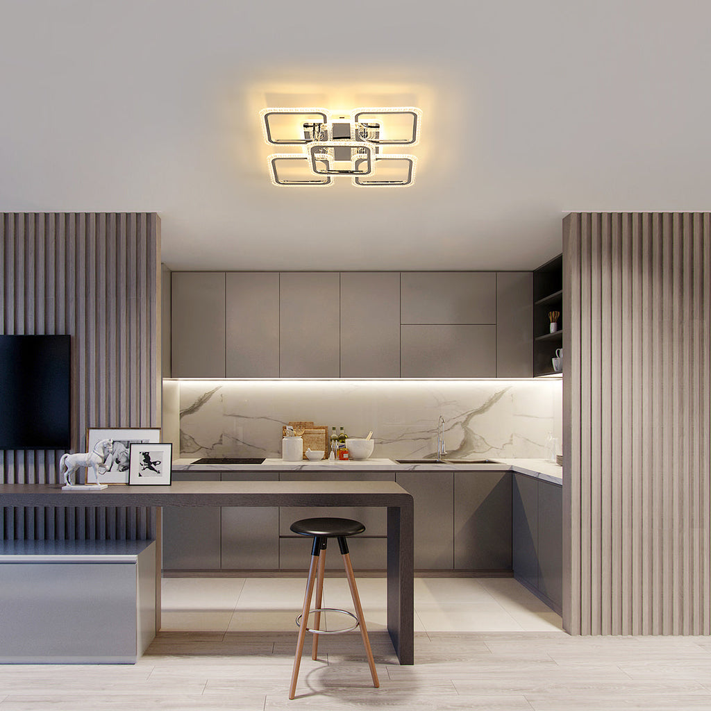 Ceiling Light - Chrome Acrylic Frame, Tunable and Dimmable
