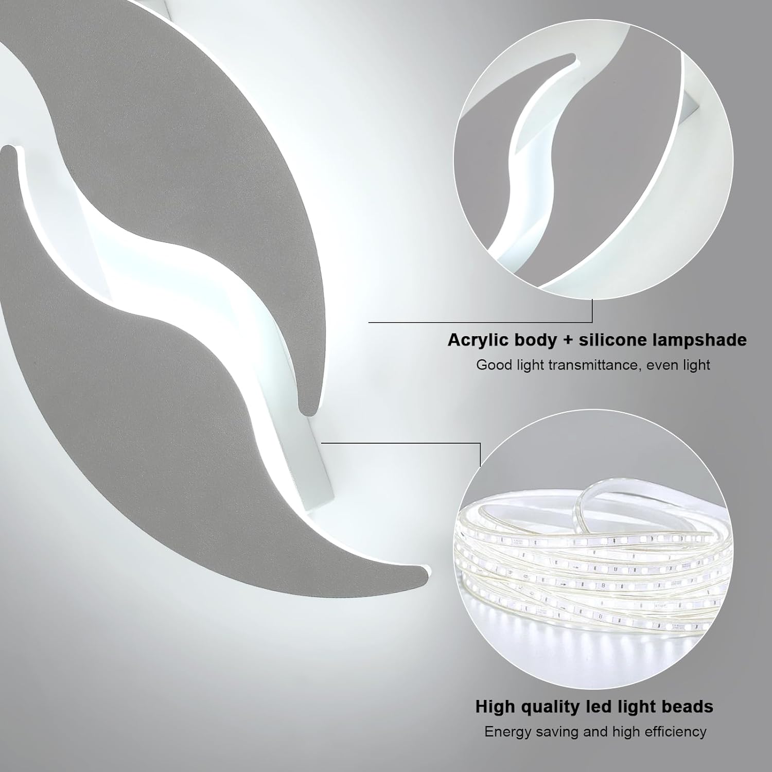Comely Indoor Wall Lamp, 18W LED Wall Light Cool White 6500K, Creative Design Modern LED Wall Lights Indoor for Bedroom Living Room Corridor Staircase