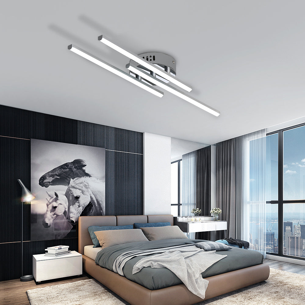 Ceiling Light - Silver Aluminium Frame, White Light