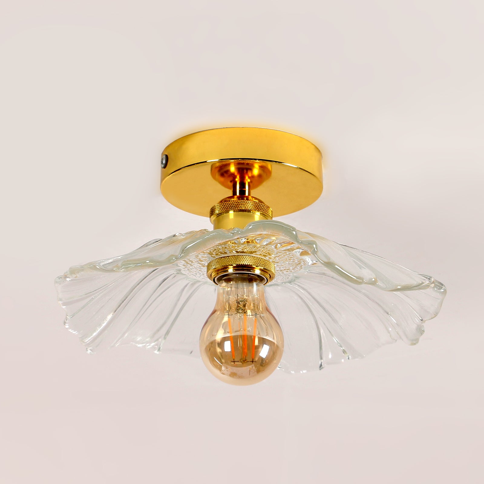 Ceiling Light - Gold Glass Frame