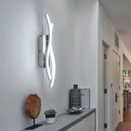 Wandleuchte – silberner Aluminiumrahmen, weißes Licht