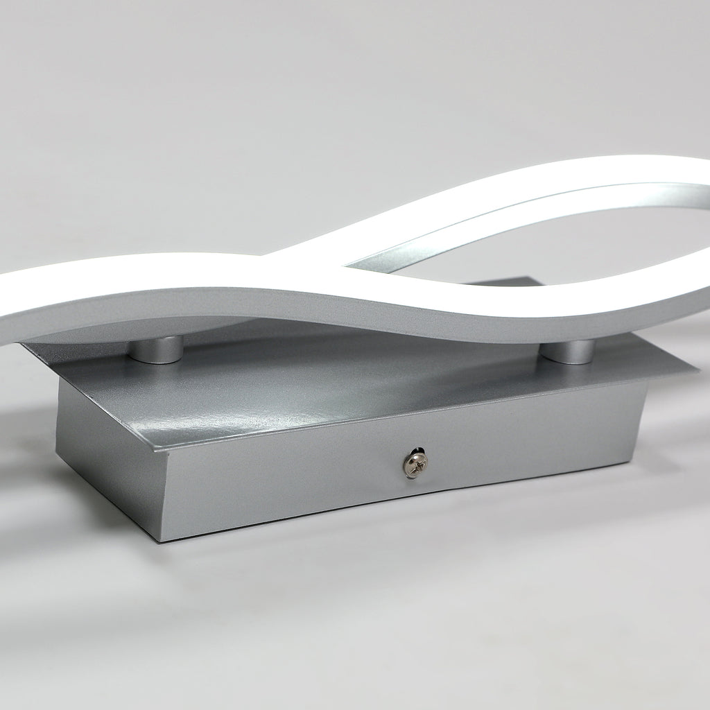 Wall Light - Silver Aluminium Frame, White Light