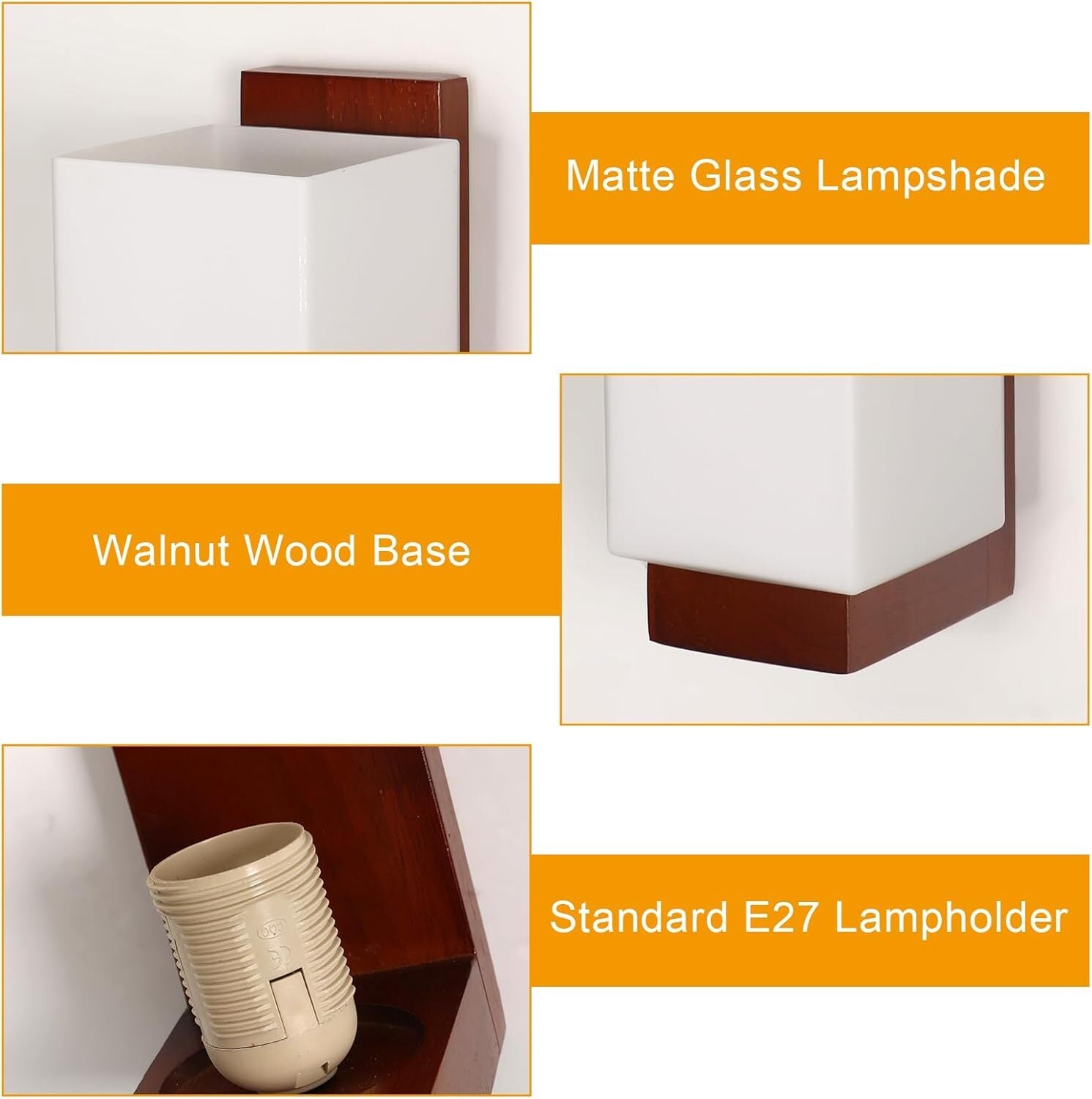 Wall Light - Wood Glass Frame