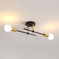 Ceiling Light - Black & Gold Metal Frame