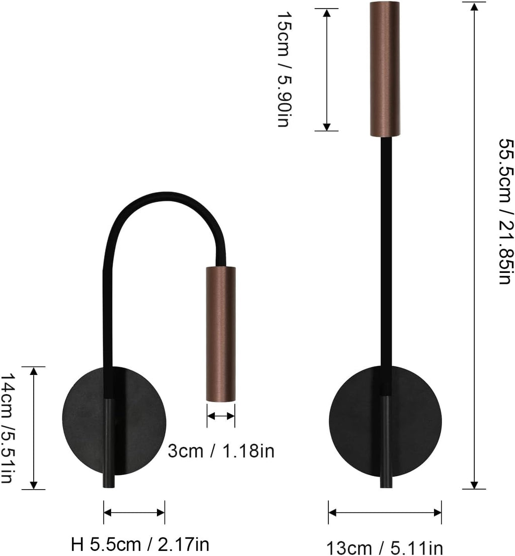 Wall Light - Black Metal Frame, White Light