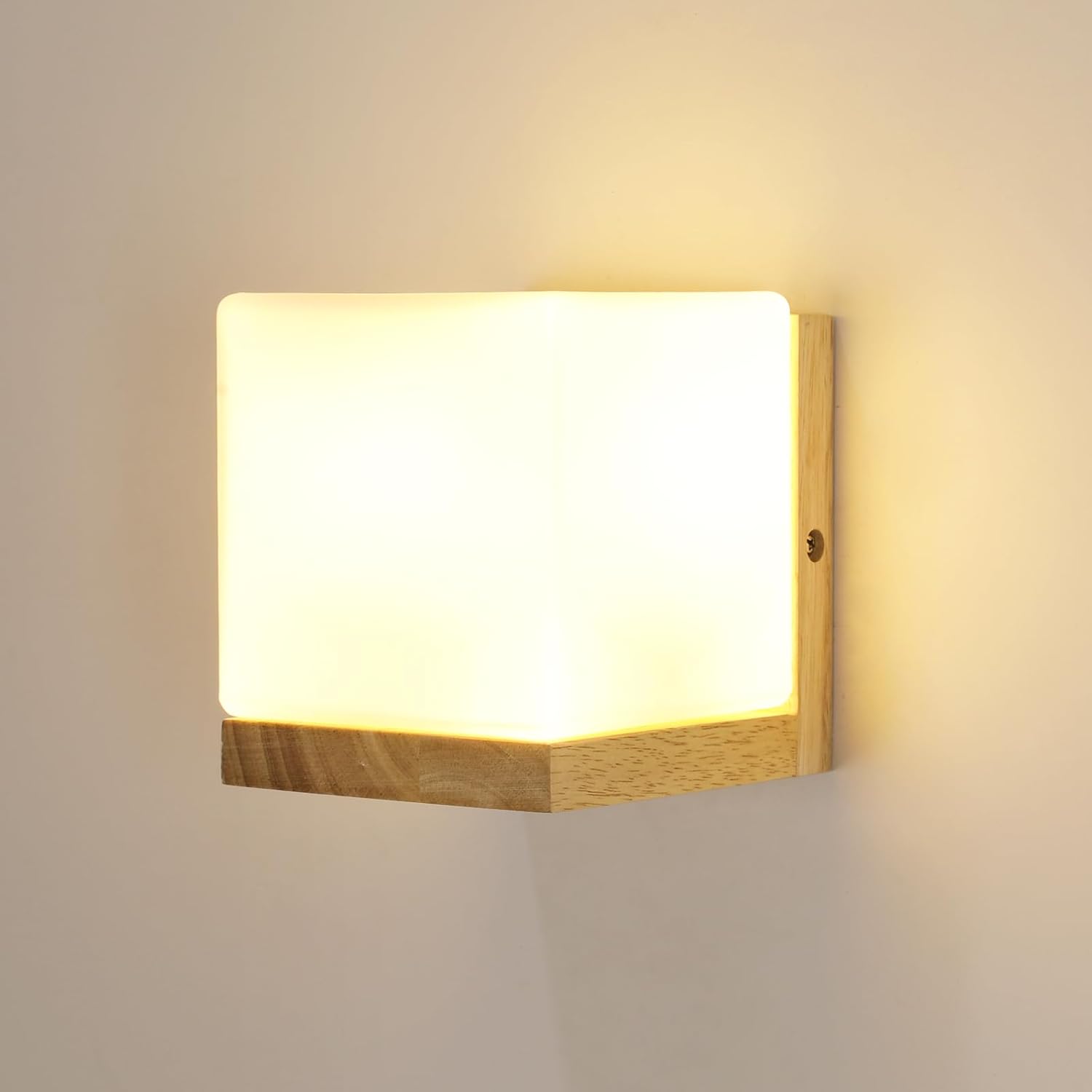 Wall Light - Wood Glass Frame