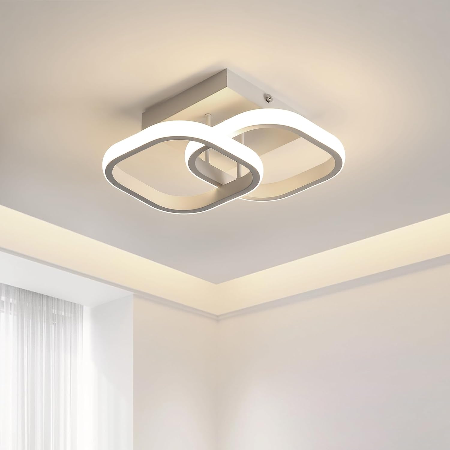 Ceiling Light - White Aluminium Frame, Natural Light