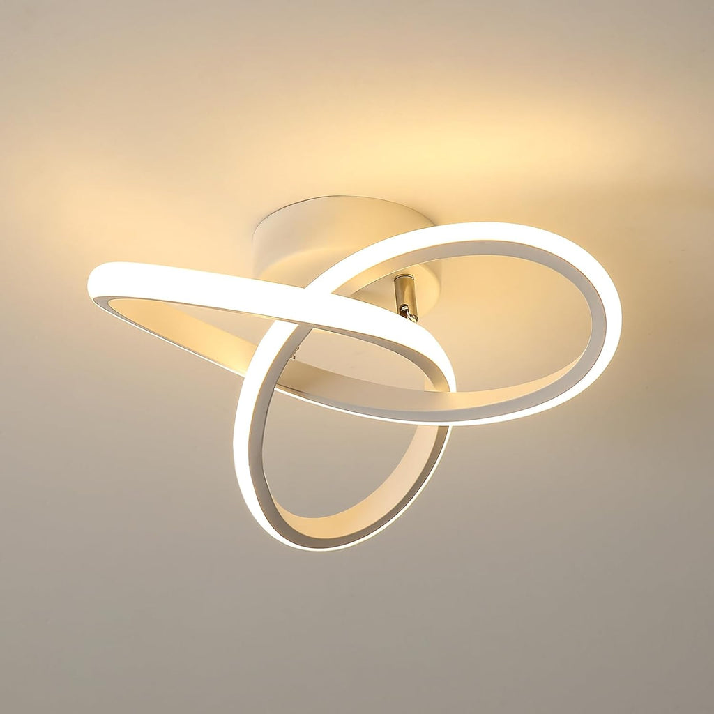Ceiling Light - White Aluminium Frame, Warm Light