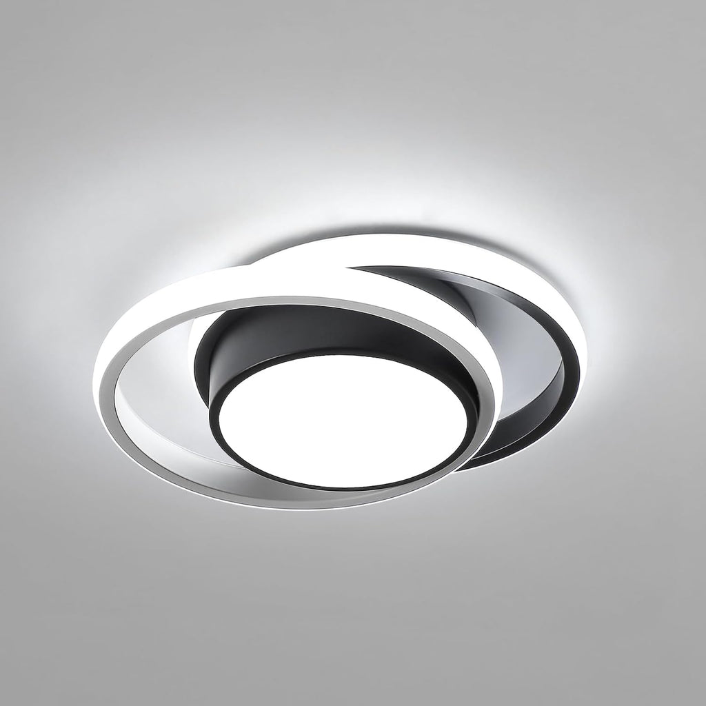 Ceiling Light - Black & White Aluminium Frame, White Light