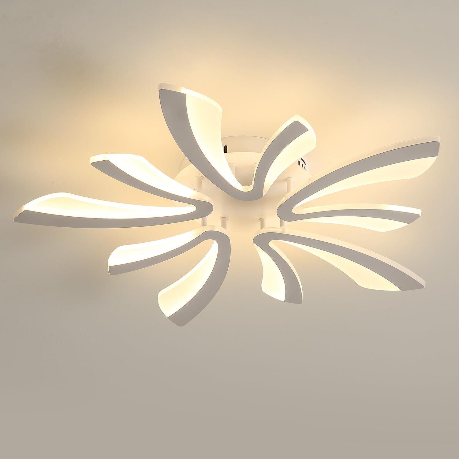 Ceiling Light - White Acrylic Frame, Warm Light