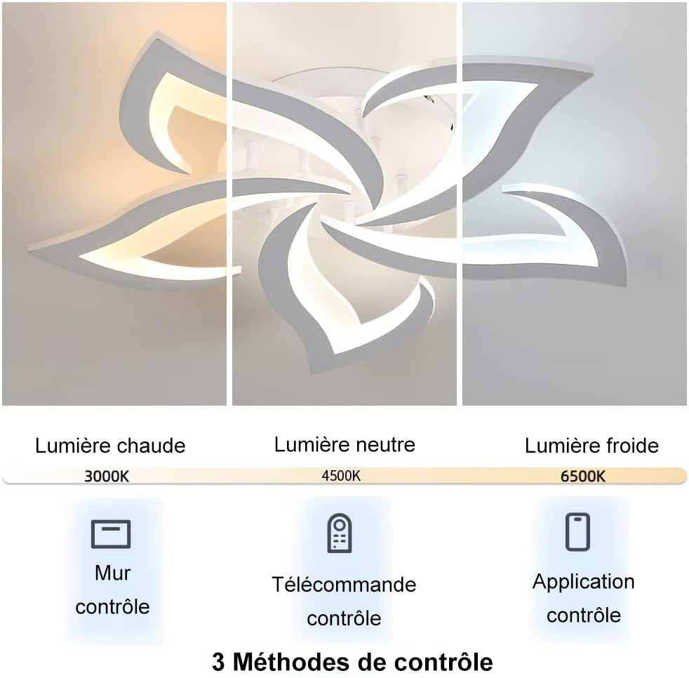 Ceiling Light - White Acrylic Frame, Tunable and Dimmable