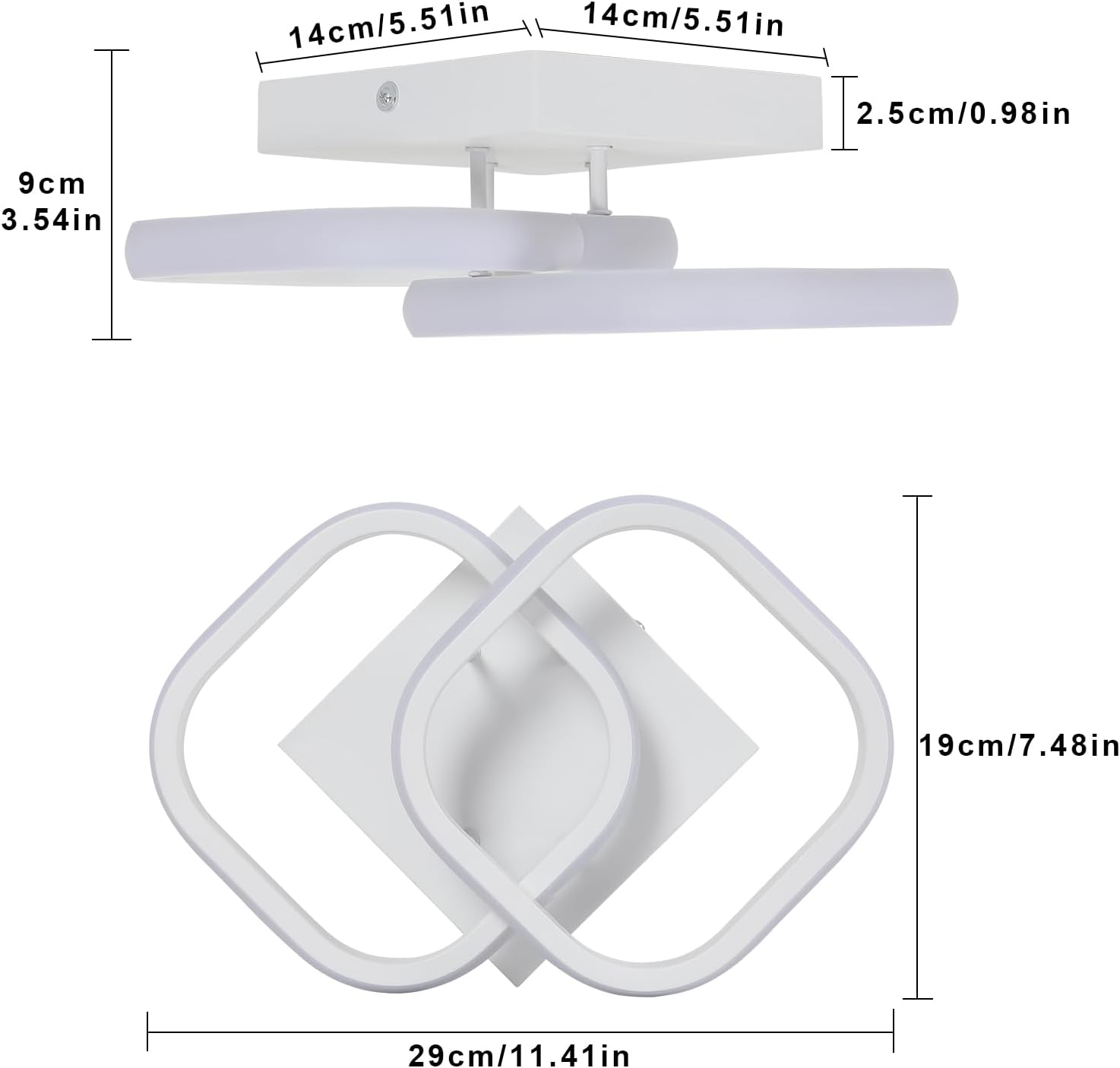 Ceiling Light - White Aluminium Frame, Natural Light