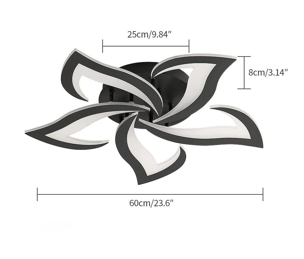 Ceiling Light - Black Acrylic Frame, White Light