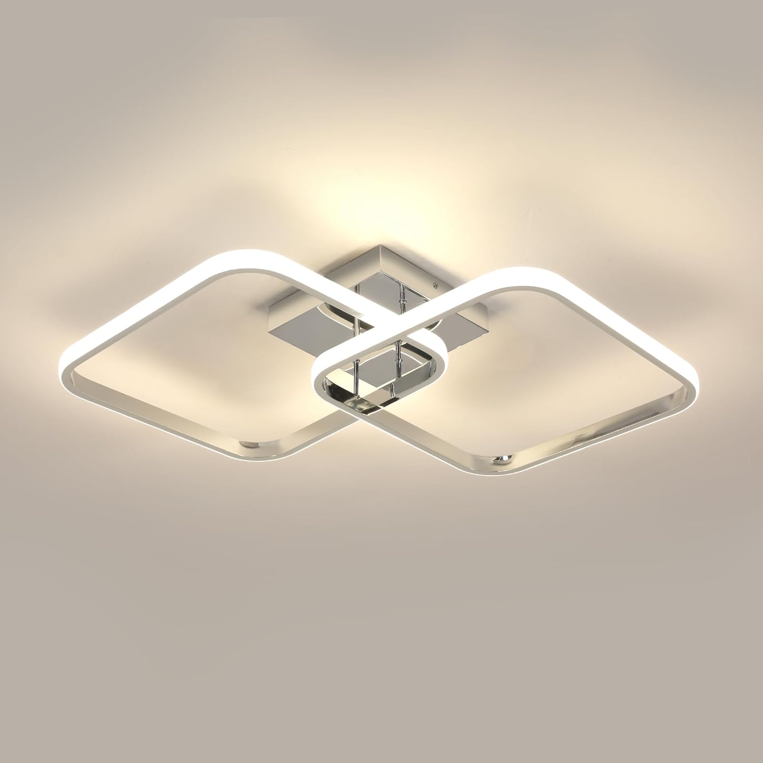 Ceiling Light - Chrome Aluminium Frame, Natural Light