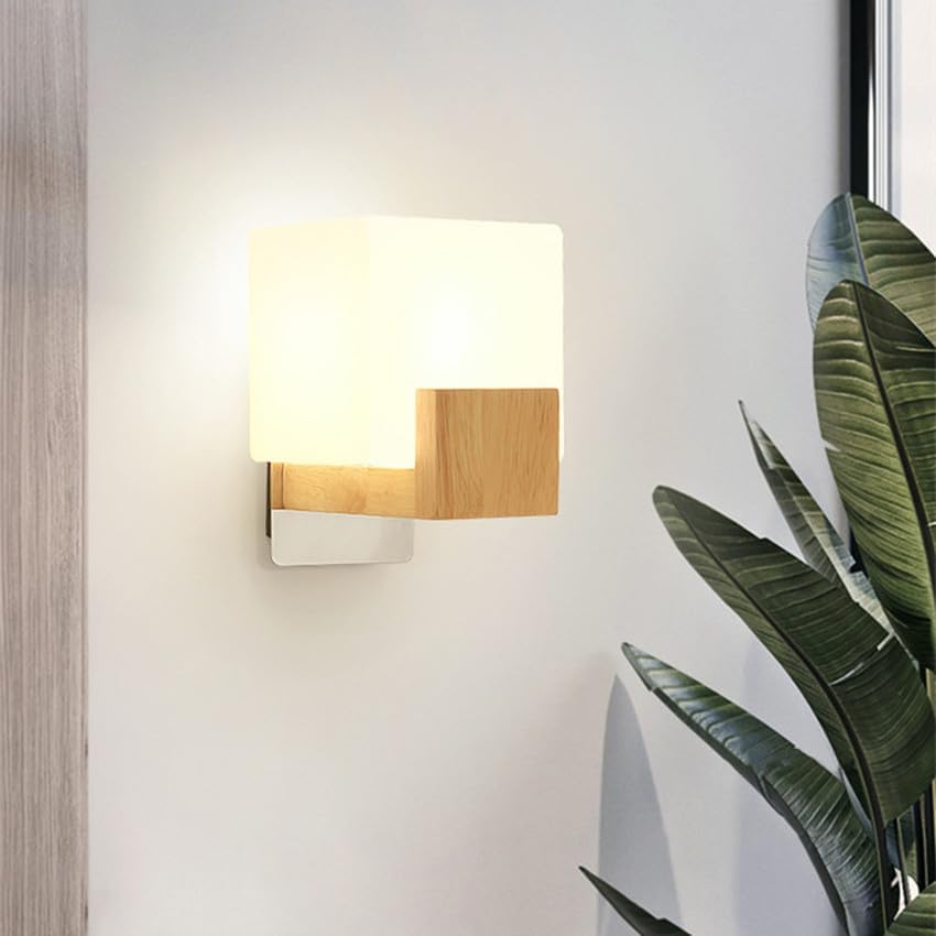 Wall Light - Wood Glass Frame, Tunable