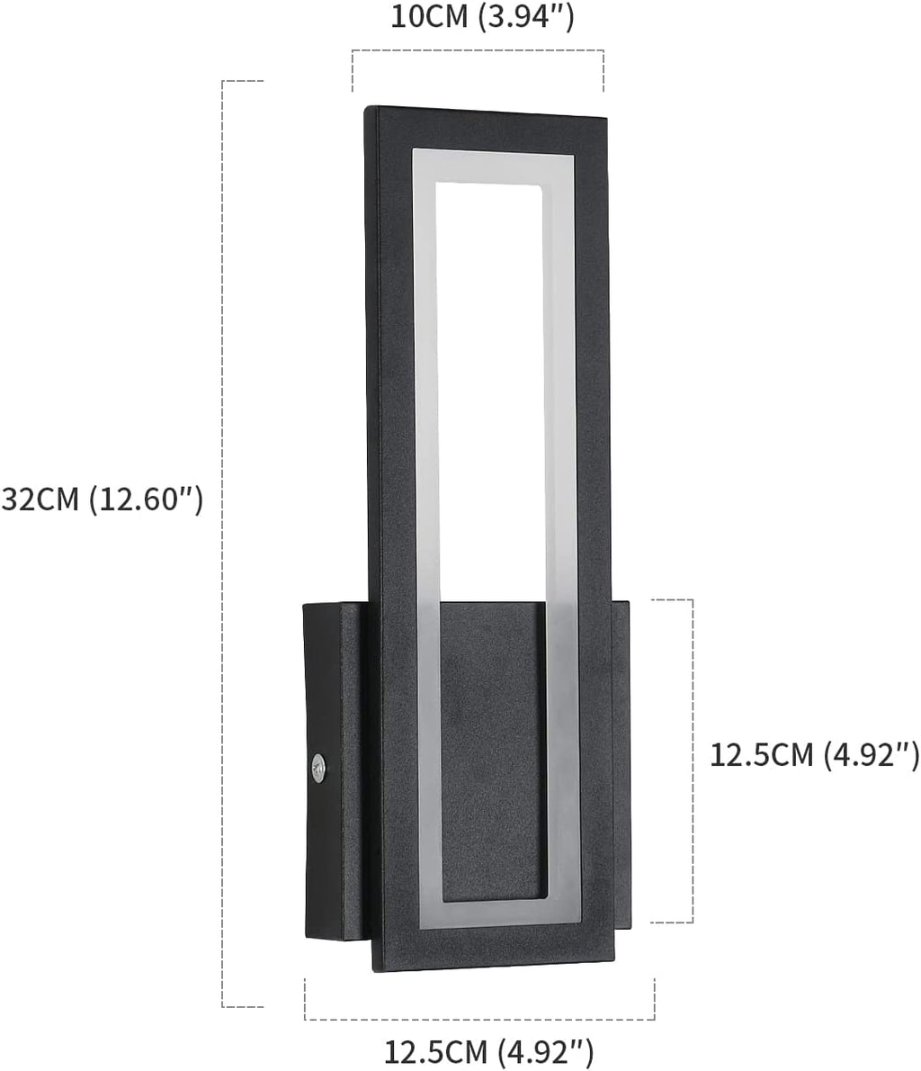 Lampada da Parete - Cornice in Acrilico Nero, Luce Calda