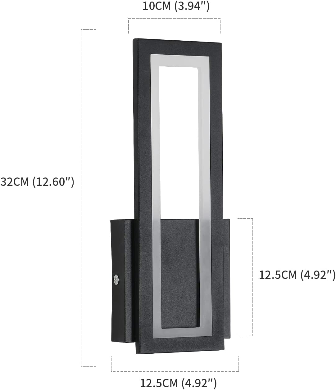 Lampada da Parete - Cornice in Acrilico Nero, Luce Calda