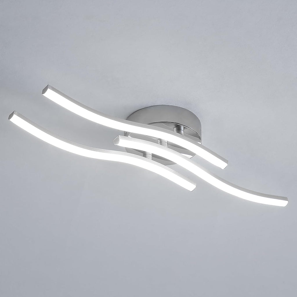 Ceiling Light - Silver Aluminium Frame, White Light