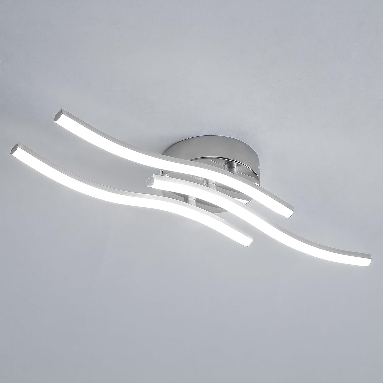 Ceiling Light - Silver Aluminium Frame, White Light