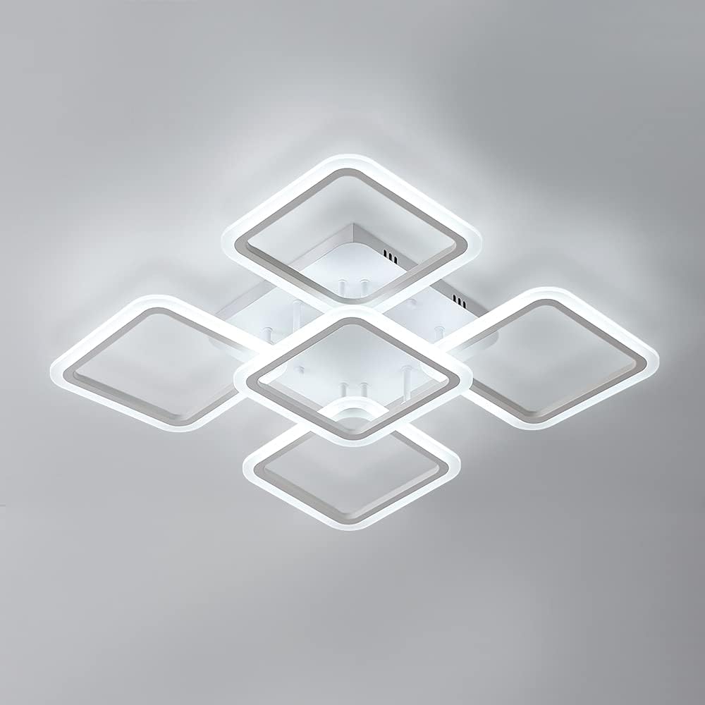 Plafoniera - Telaio in acrilico bianco, Luce bianca