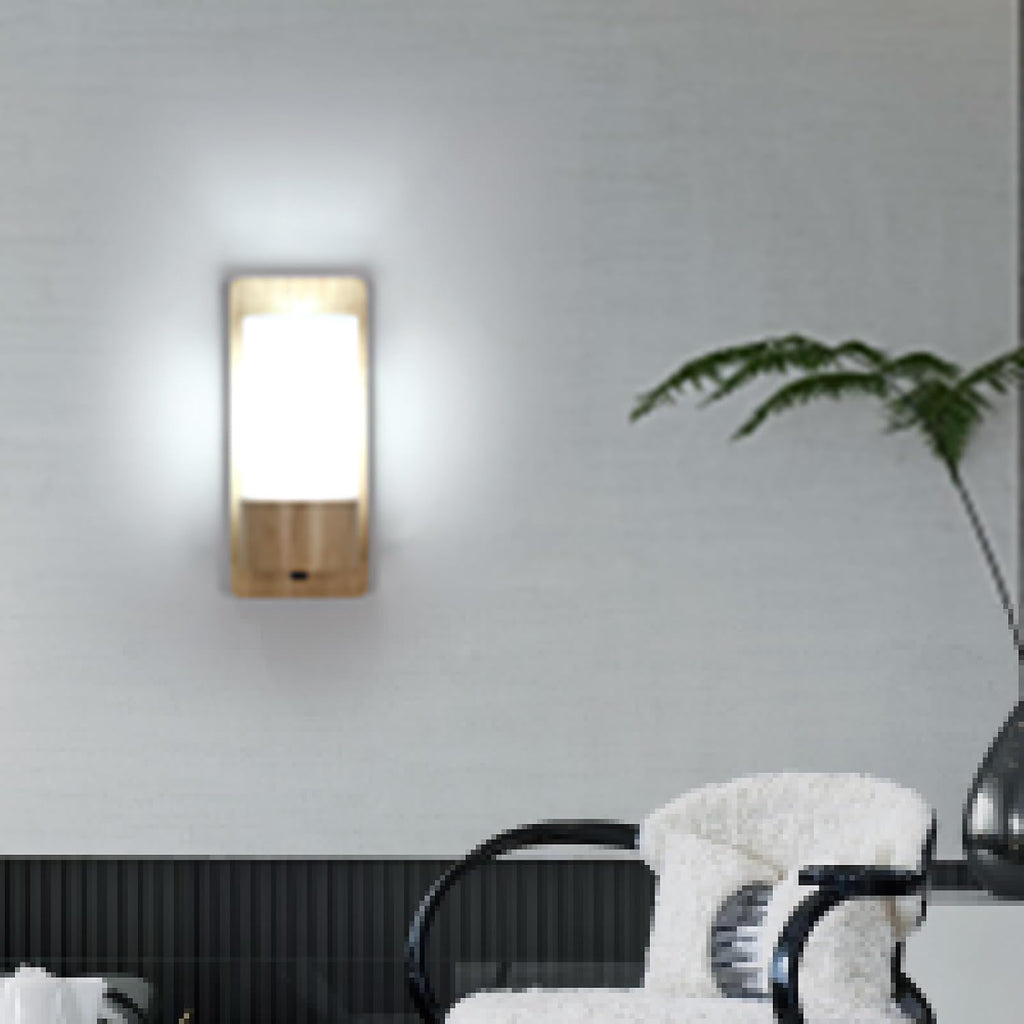 Wall Light - Wood Glass Frame