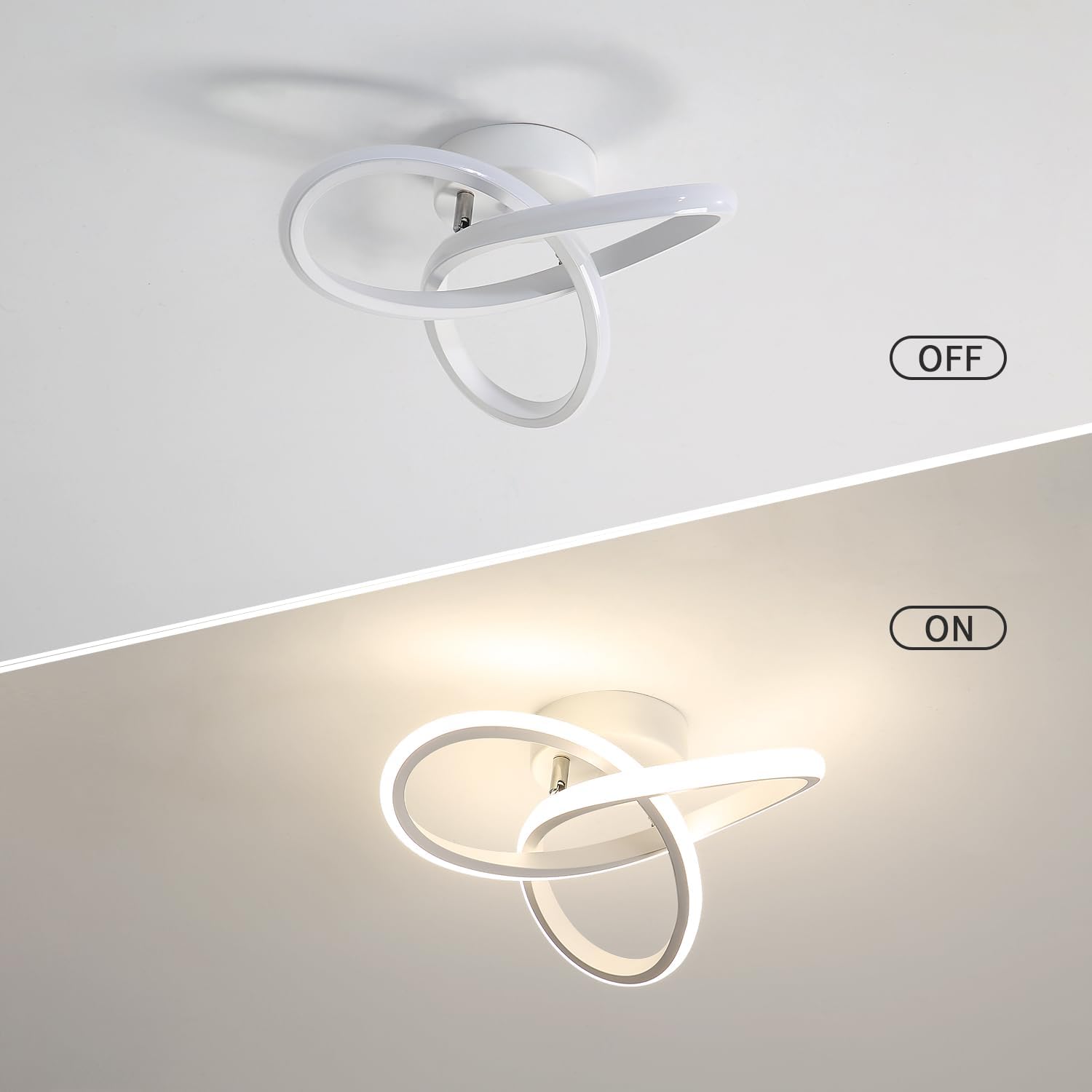 Ceiling Light - White Aluminium Frame, Natural Light