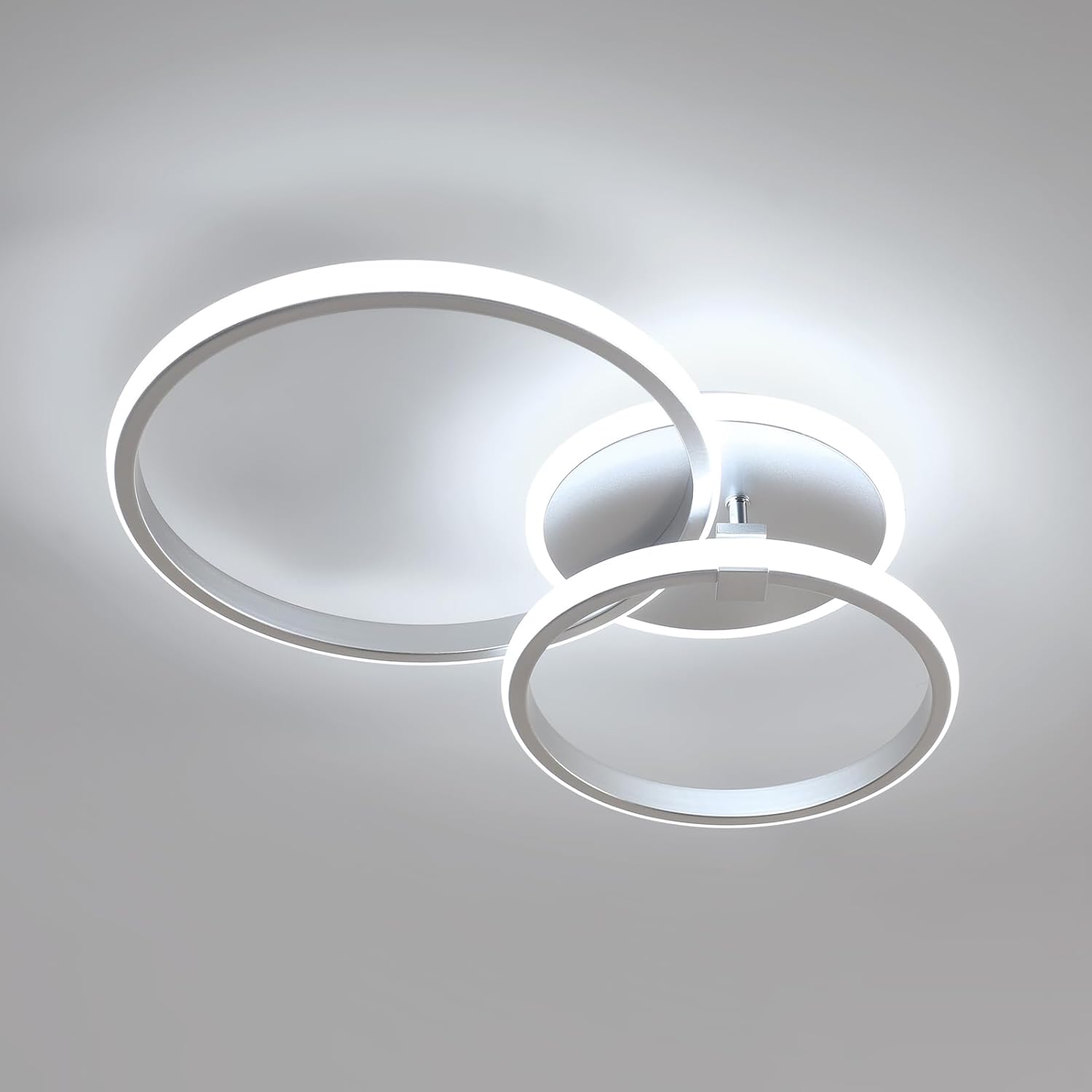 Ceiling Light - Silver Acrylic Frame, White Light