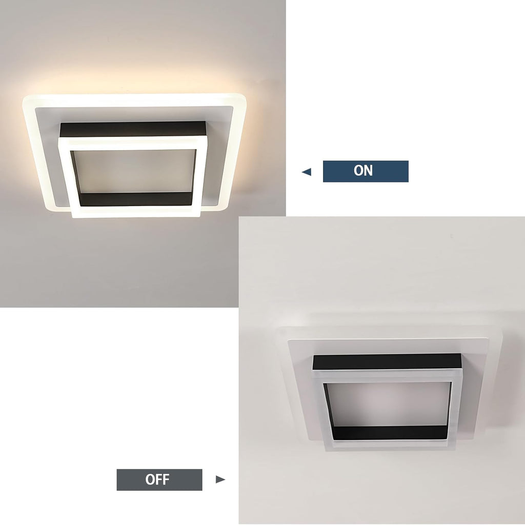 Ceiling Light - Black & White Acrylic Frame, Natural Light