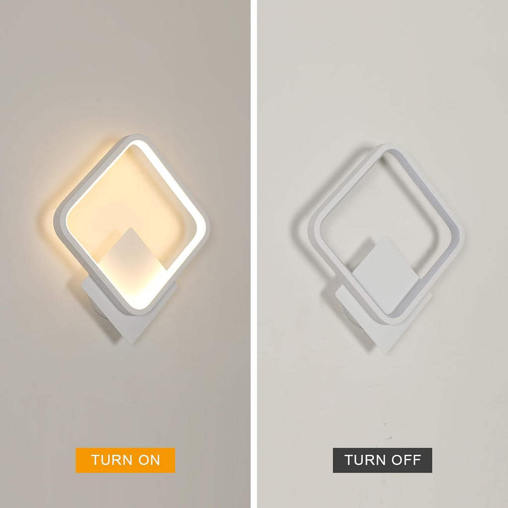 Applique da parete - Telaio in alluminio bianco, Luce calda