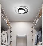 Ceiling Light - Black & White Aluminium Frame, White Light
