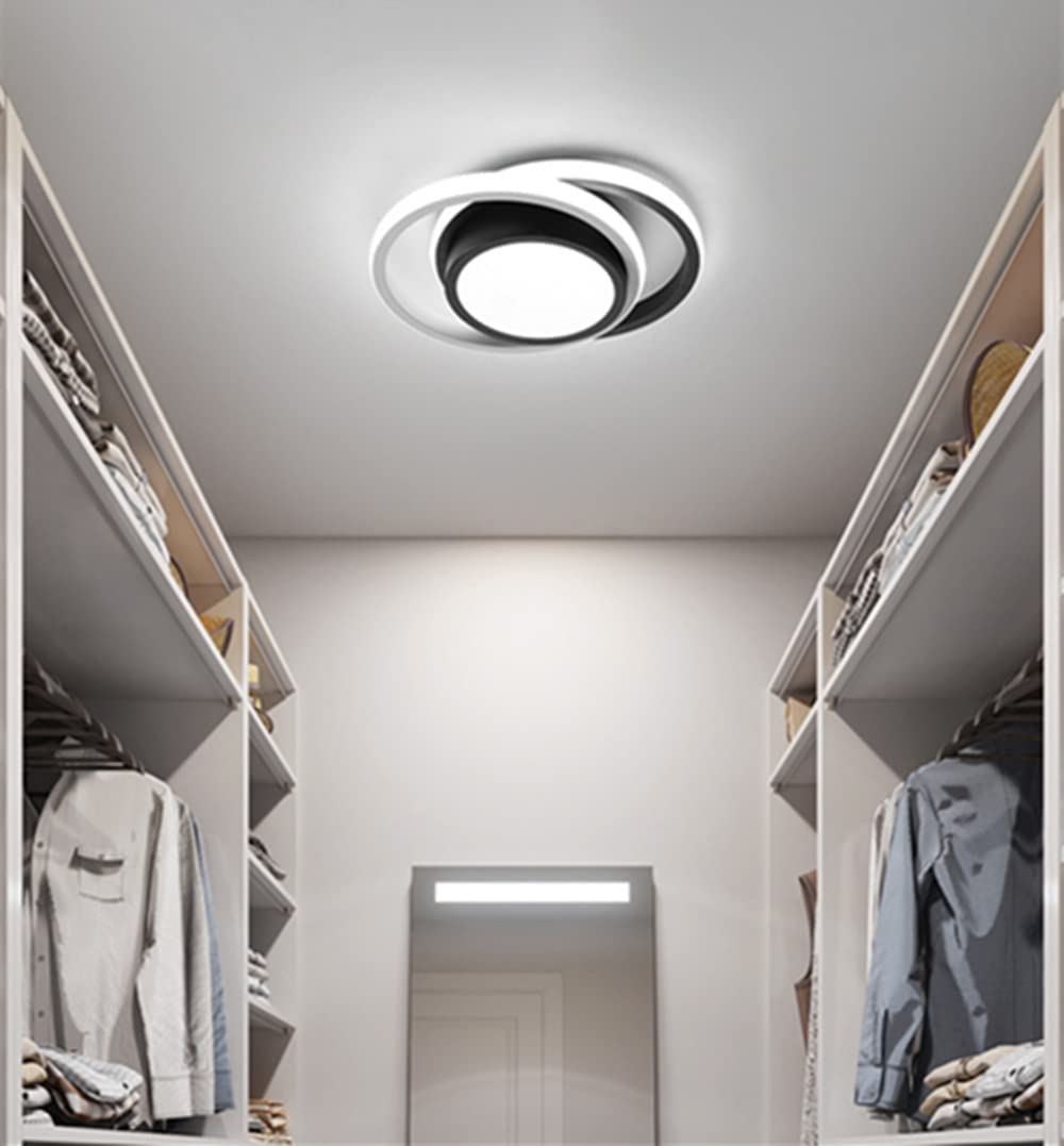 Ceiling Light - Black & White Aluminium Frame, White Light