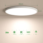 Ceiling Light - White Plastic Frame, Warm Light