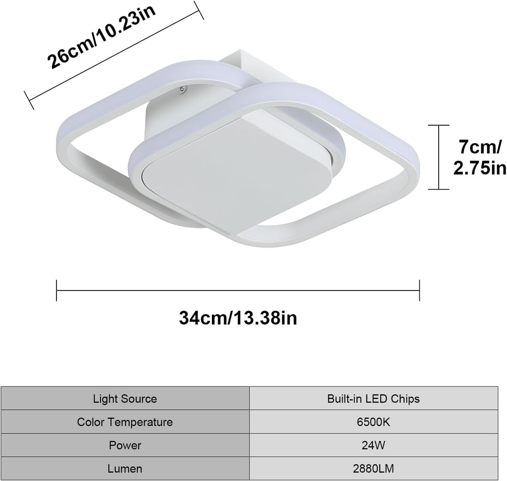 Ceiling Light - White Aluminium Frame, Tunable and Dimmable