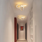 Plafoniera - Telaio in alluminio bianco, luce calda