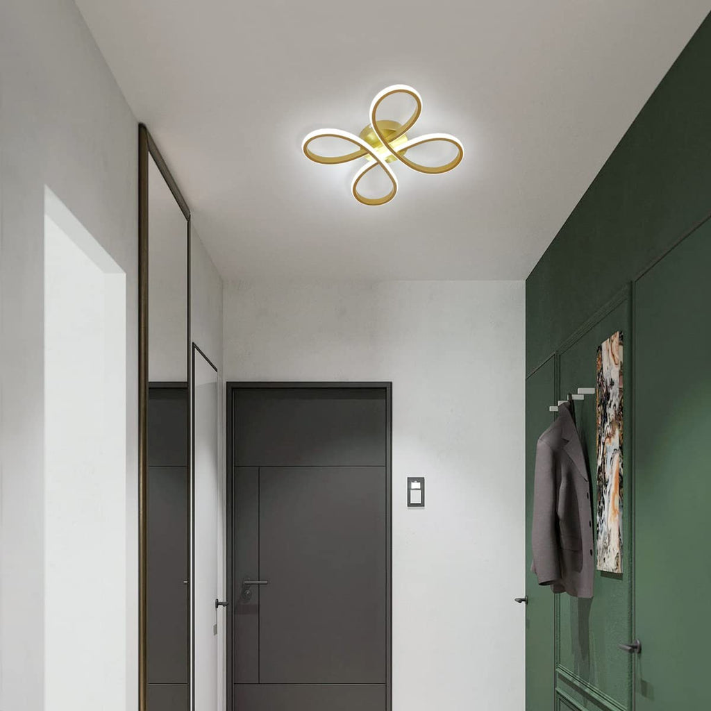 Ceiling Light - Gold Aluminium Frame, White Light